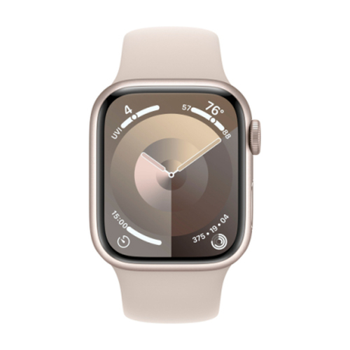 Apple Watch Series 9 GPS 41mm Starlight Aluminium Case with Starlight Sport Band - S/M - Apple MR8T3QL/A
